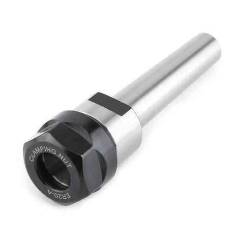 MT2 Collet Chuck Holder for CNC Milling, Taper Collet Arbor Adapter with metal straight shank, angled view