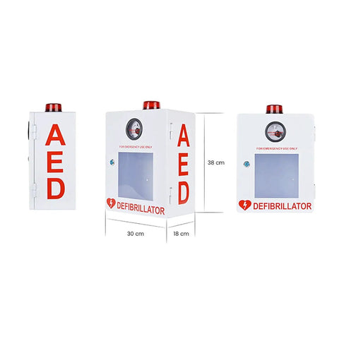 AED Defibrillator Cabinet With Key And Alarm For Offices Nursing Homes And Public Places Visible Emergency Storage Case