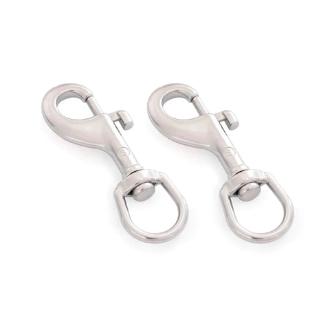 2.75 Inch Swivel Eye Snap Hook Set Of 2 Marine Grade 316 Stainless Steel Scuba Bolt Snap for diving and ropes