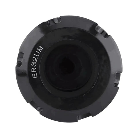 Top view of Heavy-Duty ER32-50L Balance Collet Lathe Chuck Tool Holder For ISO30 CNC Milling, black finish, stainless steel construction.