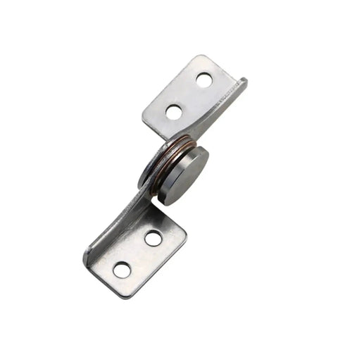 Through-hole damping torque hinge, 304 stainless steel with free-stop blade; two mounting plates with holes