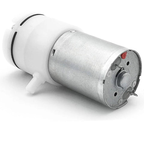 Micro air pump DC 12V vacuum motor for medical instruments, metal body with white plastic end cap