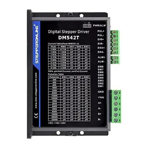 DM542T digital driver from Single Axis CNC Stepper Motor Kit with NEMA 23 2.4Nm Torque, 4A Current, 20-50V DC Drive, for DIY use