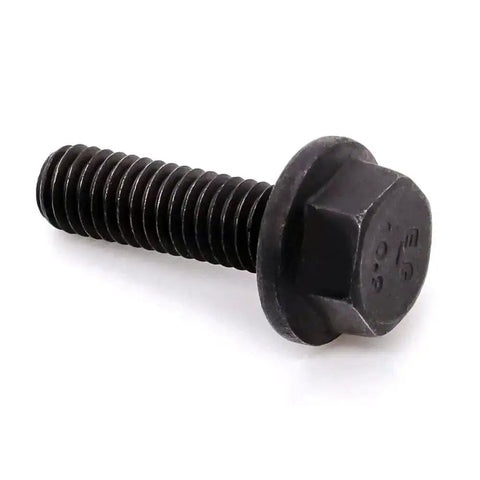 Beefy M10 Flanged Washer Head Hex Bolts 35mm Long Full Thread Set Of 10 10.9 Grade Alloy Steel Black Oxide Finish GB5789 Hex Drive