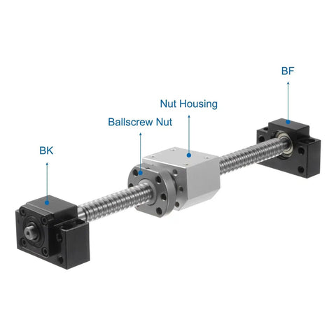 CNC Ready Linear Motion Ball Screw Kit SFU1605 16mm Diameter 5mm Pitch 200mm Length Anti Backlash with Metal Nut