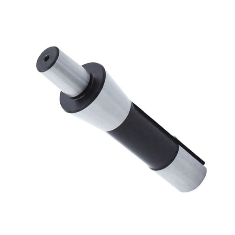 R8 shank drill chuck arbor adapter with silver ends and black middle for JT6 taper.