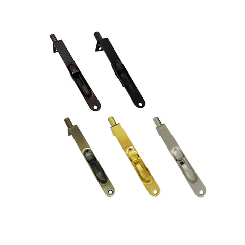 Solid Brass Round Flush Bolt 6 Inch Matte Black Two Pack With Square Or Round Mounting Options And Strike Included Made In Taiwan