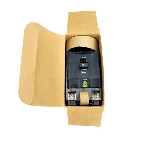 Beefy 100 Amp 3 Pole 240V 3-Phase Bolt-On Circuit Breaker For Industrial Panels, Heavy-Duty Electrical Breaker, Black Finish, New Surplus, Model QOB3100 in open box