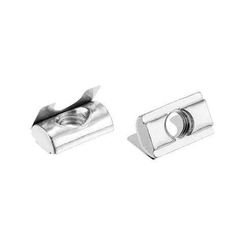 M8 Roll In Spring T Nuts Set 30 Pcs Nickel Plated Carbon Steel For 3030 And 4040 Aluminum Slot Profiles Strong Load Bearing Easy Insertion