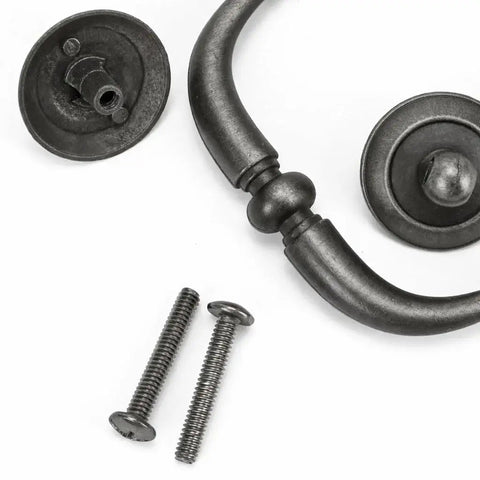 Vintage Style Bail Drop Cabinet Pulls 3.25 Inch Center Spacing 82mm with screws, Antique Dark Brass Bronze Oil Rubbed Finish