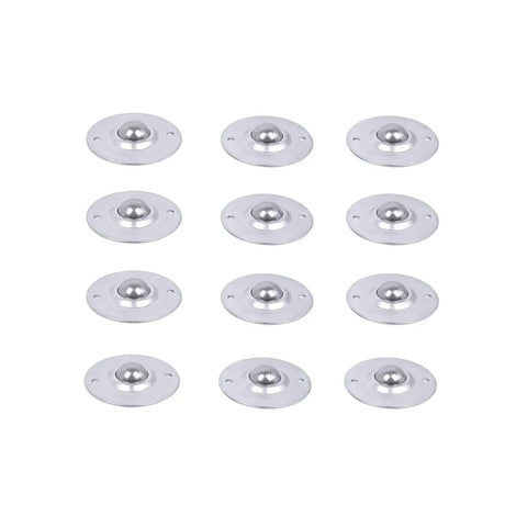 5/8 Inch Roller Ball Transfer Bearing Caster With 2 Hole Flange Mount, 360 Degree Rotation Ball Transfer Unit For Transmission Equipment And Conveyor Systems, Carbon Steel, 22 Lbs Load Per Unit, 264 Lbs Total Capacity, Pack Of 12