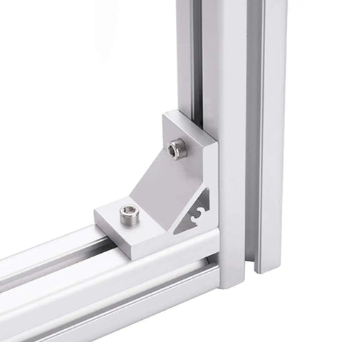 Close-up of aluminum extrusion profile with Twenty Pack One Quarter Inch Twenty Centered Hole Sliding T Nuts For 10 Series T Track Extrusions installed