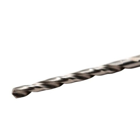 Close-up of Premium High Speed Steel Wire Gauge Drill Bit No 44, featuring polished finish for precise hole sizing and easy starts.