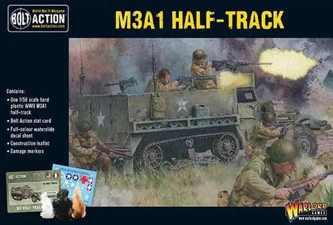 US Army M3A1 Half Track Scale Model Kit For Bolt Action War Gaming One To Fifty Six Scale 28mm Plastic Highly Detailed Miniatures