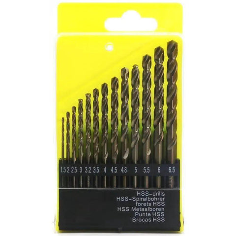 Pro Grade Cobalt Drill Bits Set 1.5mm To 6.5mm 13 Piece M35 HSS High Speed Steel With High Hardness Straight Shank For Metalworking
