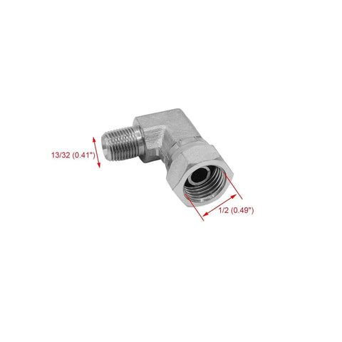 2 Pack Hydraulic Hose Adapter Fitting 1/4 Inch Male NPTF To 1/4 Inch Female NPSM Swivel 90 Degree Elbow SAE Pipe Joints Tube Connector Carbon Steel For Fluid Power Systems And Hydraulic Applications BEITERSTOE