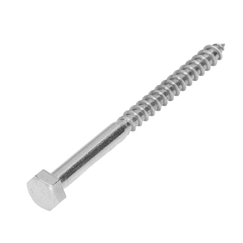 Close-up of Self Tapping Hex Lag Screws, 304 Stainless Steel, Half Thread, A2-70 High Hardness, Built Tough Wood Screws