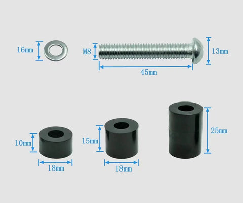Extra Long M8 X 45mm Wall Mounting Screws Bolts Kit With 25mm Spacers For Samsung And Other Major TV Brands Fits 41 Inch And Larger