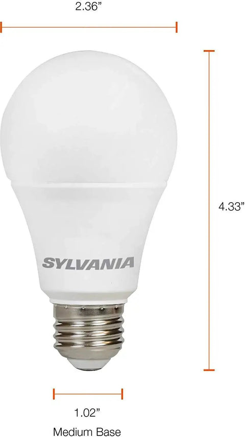 Eco LED Light Bulb A19 9W Frosted White 750 Lumens Non Dimmable 8 Pack 2700K medium base front view