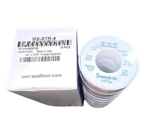Ten Pack PTFE Pipe Thread Sealant Tape For Small NPT Fittings One Quarter Inch Wide Works On One Eighth To Three Eighths Inch Threads