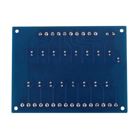 Back view of 8 Channel Optocoupler Isolation Board No Fuss 24V To 3.3V Level Shifter For PLC And MCU Signals with blue PCB