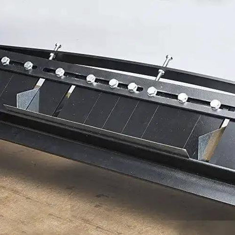 Close-up of MB48B 48 Inch Pan Style Mini Brake in use, showing bending mechanism for 22 gauge galvanized steel on a bench.