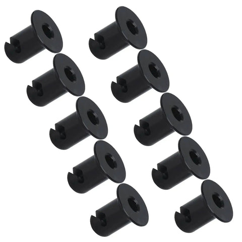 Aluminum Dzus Button Fasteners Set With Flush Allen Head Quarter Turn Seven Sixteen Inch Stem Black Finish 10 Pack
