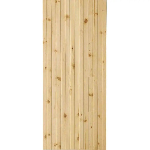 Solid Pine Core Unfinished Interior Barn Door Slab DIY Kit 83.5 Inches By 36 Inches One And Three Eighths Inch Thick Knotty Pine Beaded Surface