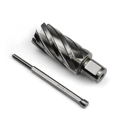 One And One Eighth Inch Annular Cutter For Magnetic Drill Press With Two Inch Cutting Depth, Three Quarter Inch Weldon Shank And Two Flat