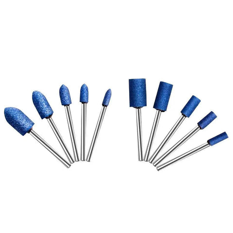 Aluminum Zirconia Abrasive Mounted Grinding Bits Set For Rotary Tools One Eighth Inch Shank 44 Mm Length With 4 5 6 Mm Head Diameters