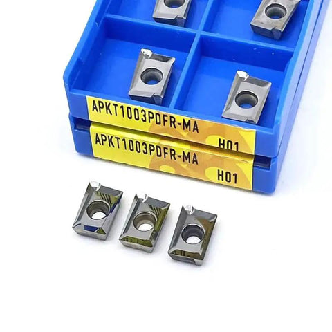 10Pcs APKT Turning Inserts Set Tungsten Carbide External Turning Tool Inserts For Aluminum Machining Center Wood