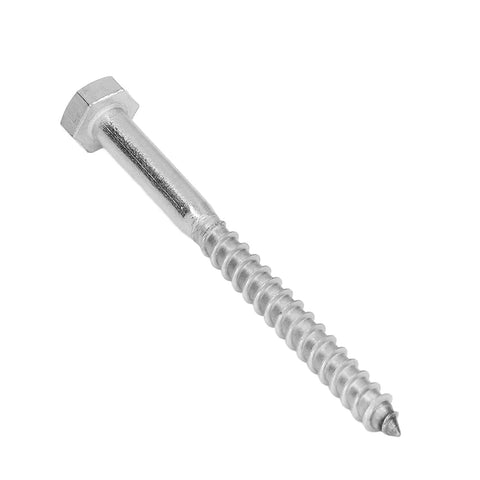Half Thread Hex Lag Screw M8x130mm Self Tapping Wood Bolt For Carpentry Stainless Steel A2-70 Rust Resistant High Hardness