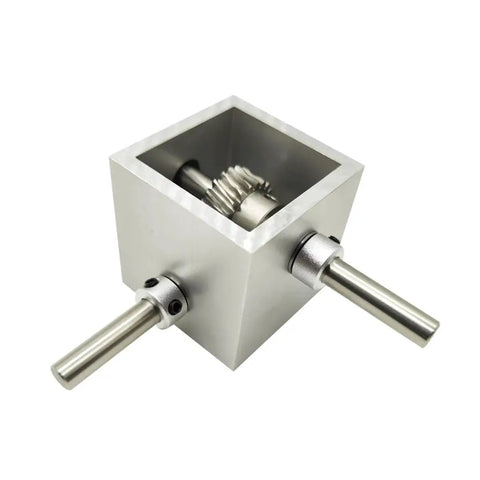 Square 5 To 1 Right Angle Worm Gearbox For DIY Projects showing 90 Degree Drive Reducer with 8mm shaft and 20 tooth output.