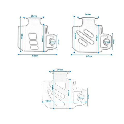 Dimensions of Rugged Rear Brake Fluid Reservoir Guard For Pan America 1250S Motorcycle Durable Oil Tank Cover Protector