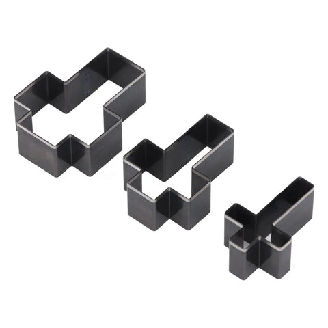 Crossed Shape Hollow Punch Cutter Die Set For Leather Crafting Three Sizes Durable Alloy Steel Die Set For Card Making And DIY Projects For Handmade Decor And Scrapbooking