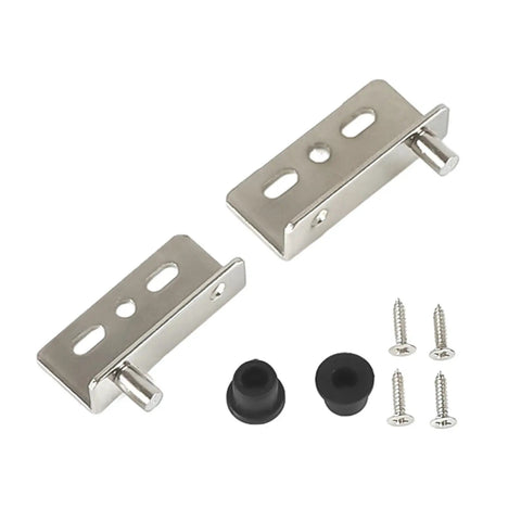 Image of 2 Pack Heavy Duty Hidden Pivot Door Hinges With Bushing for Wooden Doors Drawers Cabinets Wardrobe Closets And Furniture Hardware Black Finish