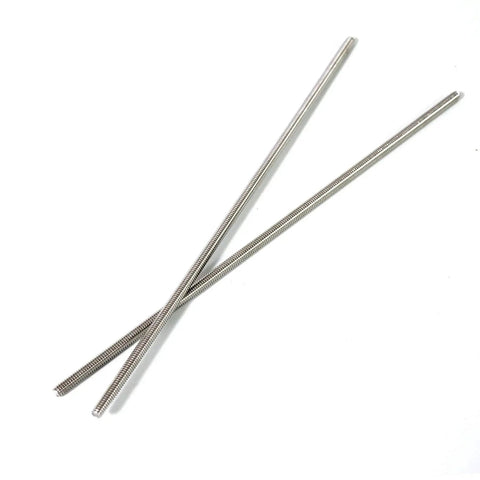 Stainless Steel Fully Threaded Rod Quarter Inch 20 TPI 12 Inch Right Hand 4 Pack shown in a crossed layout on white background.