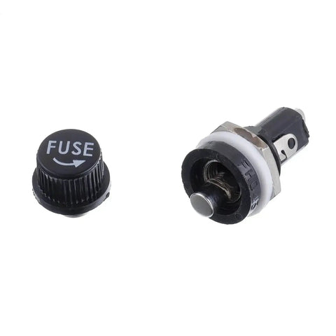 Panel Mount 5X20MM Black Screw Cap Fuse Holder Kit With 10A And 15A Quick Blow Glass Fuses, 250V 10A And 125V 15A Rated.