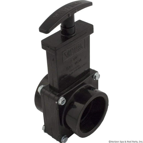 Valterra ABS gate valve, black, 1-1/2 inch slip connection with lever handle