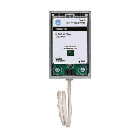 Whole House Type 1 Surge Protector 120/240 VAC 25kA Single Unit Pigtail Plug-On Device with LED Status Indicator front view