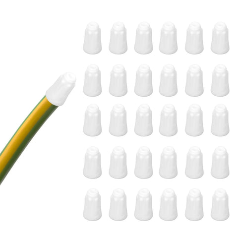 White ceramic wire connector caps, 30 pcs insulated porcelain butt connectors for high-temp electrical heating systems