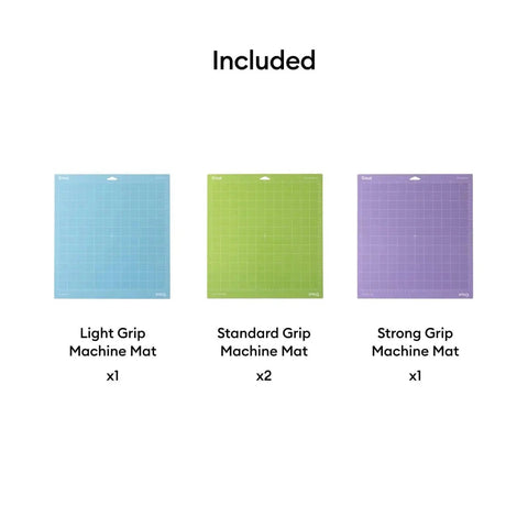 Four Piece Cutting Mat Variety Pack For Cricut Explore And Maker Machines 12 By 12 Inches Includes Two StandardGrip Mats One LightGrip Mat And One StrongGrip Mat Built Tough With Durable Reusable Adhesive For Vinyl Paper Cardstock And Iron On Projects