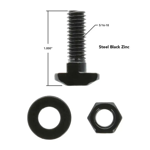 Drop In T Slot Hammer Head Stud Bolt With 5/16-18 Thread, 1 Inch Length, Includes Hex Nut And Washer