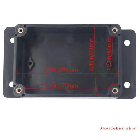 Interior dimensions of 2 Pack IP65 Waterproof ABS Plastic Electrical Junction Boxes Project Enclosures with fixed ears, black