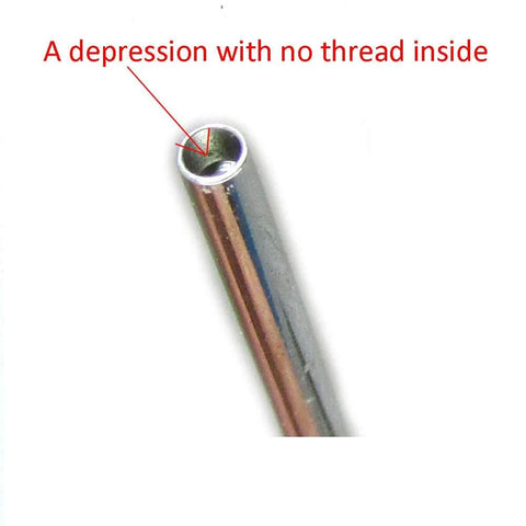 Close-up of 20G 0.8mm 316L Stainless Steel Calor Style Taper Insertion Pin for Ear and Nose Stretcher, showing no thread inside.