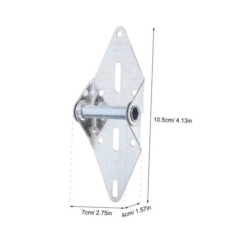 Beefy 2 Pack Heavy Duty Garage Door Hinges With High Load Capacity shown with dimensions, steel material, ideal for residential and commercial use.