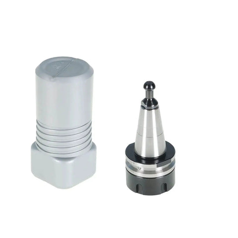 ISO30 CNC Tool Holder With ER32-45L Balance Collet Chuck G2.5 30000RPM Stainless Steel Pull Stud Milling Lathe Tool For CNC Engraving And Milling Machines Built Tough, shown next to its protective case.