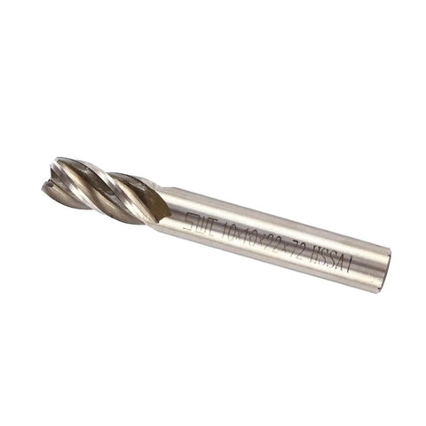 End Mill Set For CNC Milling With High Speed HSS 4 Flutes Straight Shank Cutter for steel and wood, close-up view
