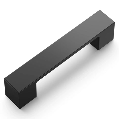 10 Pack Matte Black Kitchen Cabinet Handles Low Profile Drawer Pulls For Doors And Dresser Drawers Modern Square Design 3 Inch Center To Center
