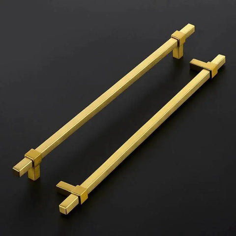 Gold Cabinet Handles Set 25 Pack 10 Inch Hole Center Stainless Steel Drawer Pulls For Cabinets Kitchen Hardware Modern Square Design